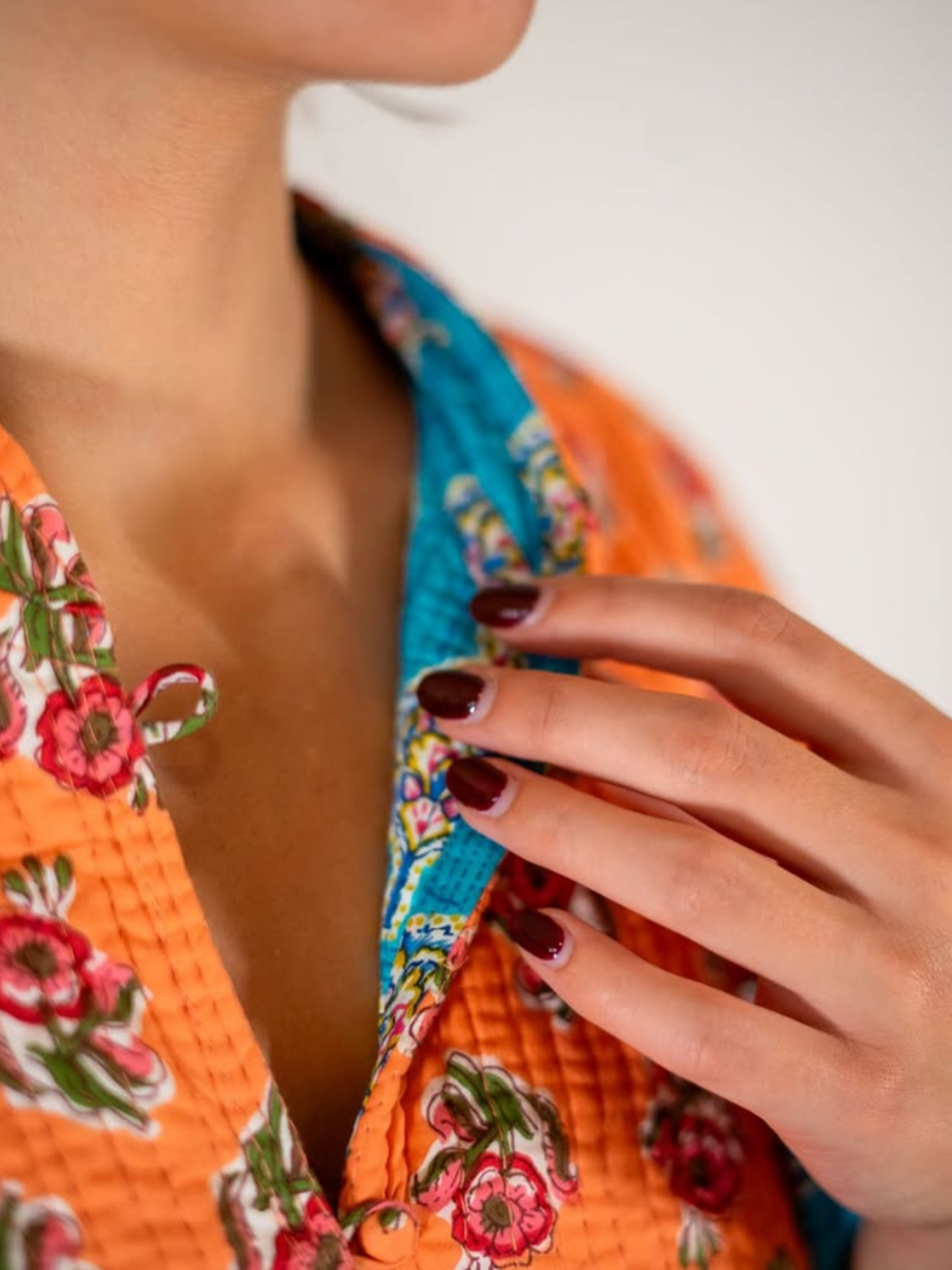 Casaco Reversível Bloom (Azul & Laranja)