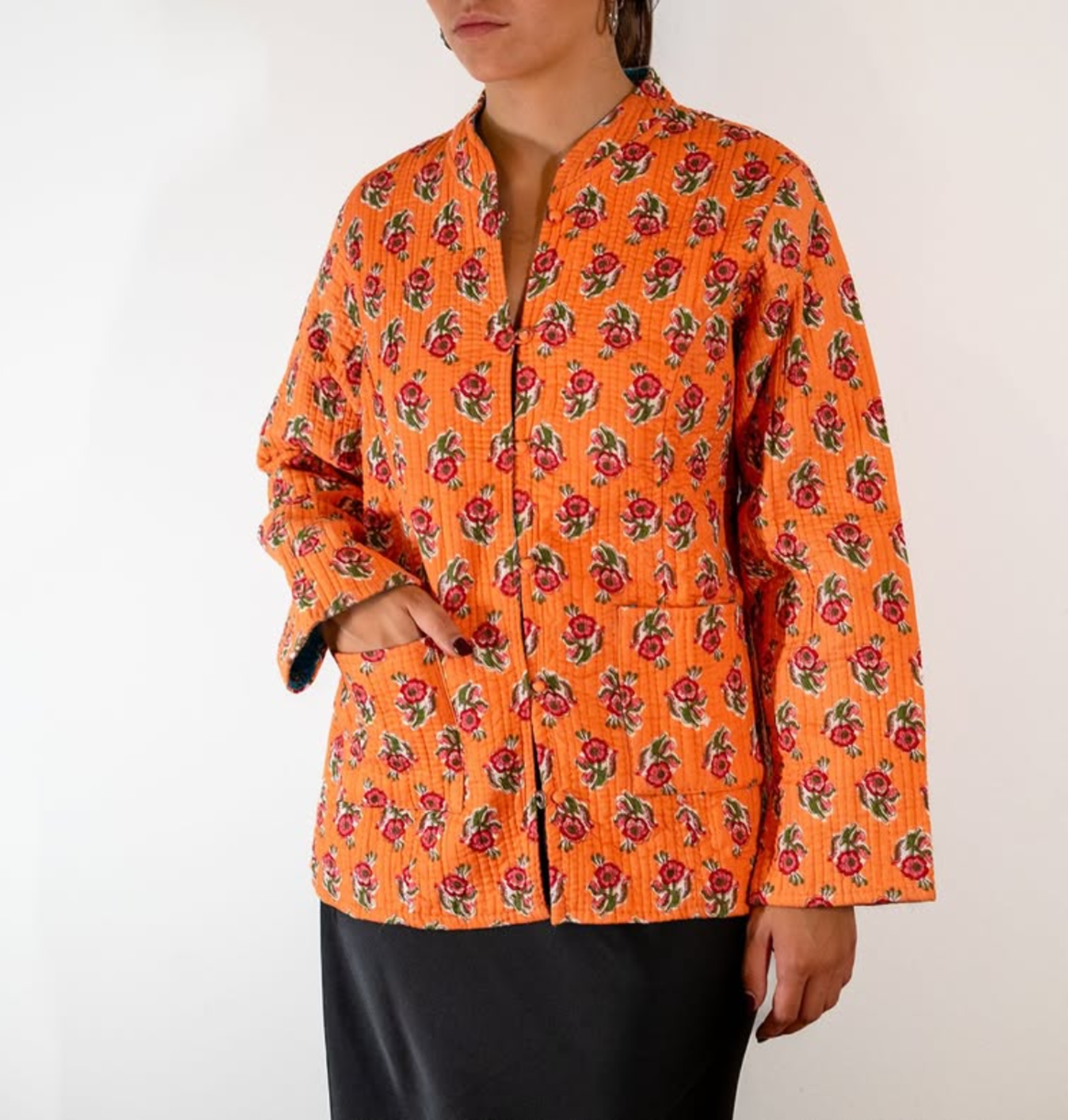 Casaco Reversível Bloom (Azul & Laranja)